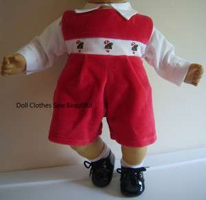 DOLL CLOTHES fit BITTY BOY TWIN Candy Cane Romper Shirt  