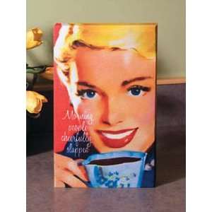   Morning People Cheerfully Slapped Coffee Framed Canvas