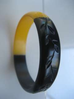 VTG wide Carved Black Yellow bracelet tested  
