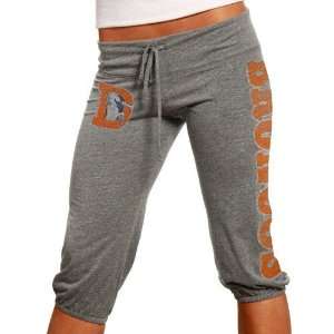 Junk Food Denver Broncos Ladies Ash Tri Blend Crop Pants (Large)