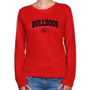  Gardner Webb Bulldogs Ladies Red Logo Arch Long Sleeve 