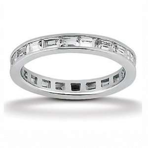   Jewelry Sterling Silver Baguette CZ Wedding Band Ring   7 Jewelry