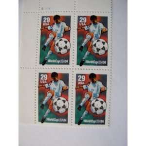 US Postage Stamps, 1994, World Cup Soccer, S#2834, Plate Block of 4 $ 
