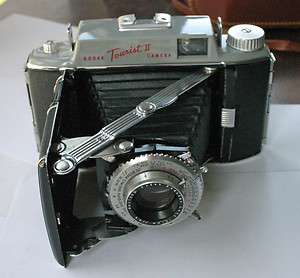 Kodak Tourist II Folding Camera with Syncro Rapid 800 Shutter and Case 