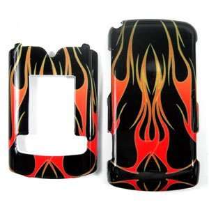  Black with Red Tribal Flame Fire Design Snap On Cover Hard 