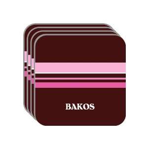 Personal Name Gift   BAKOS Set of 4 Mini Mousepad Coasters (pink 