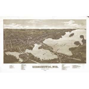  1885 map of Oconomowoc, Wisconsin