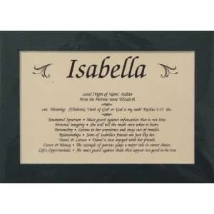  Matted Green First Name Isabella, w/o frame Everything 