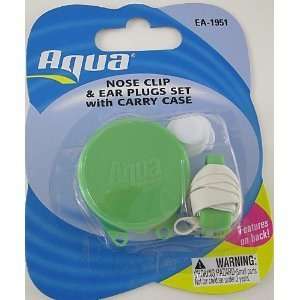  Aqua Leisure Swimming Ear Plugs and Nose Clip with Carry Case Swim 
