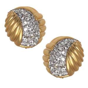  BAMBALINA Gold Plated Crystal Clip On Earrings Jewelry
