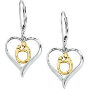   Sterling Silver Mother and Child Heart Earrings Katarina Jewelry
