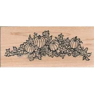   and Leaves Border Wood Mounted Rubber Stamp (H931) 