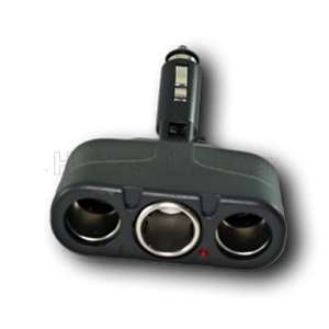  Black 12v Triple Cigar Socket Car Charger Adapter J01 
