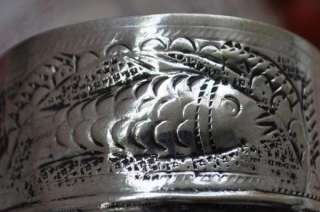 Vintage solid berber Bedouin silver bracelet Cuff  