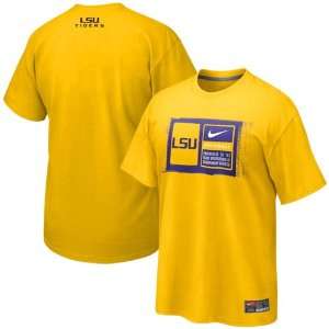  Nike LSU Tigers 2011 Team Issue T shirt   Gold (XX Large 