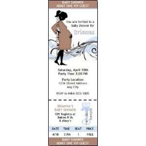  Mom To Be Blue Baby Shower Ticket Invitation Health 