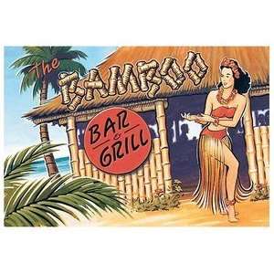  Hawaii Poster Bamboo Bar & Grill 9 x 13 in.