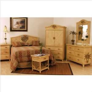  Cancun Palm Bedroom Set in Natural Finish Size Twin