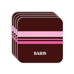 Personal Name Gift   BARIS Set of 4 Mini Mousepad Coasters (pink 