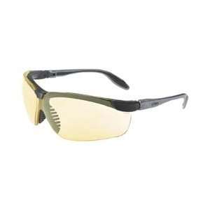   Slim Safety Eyewear, Pewter and Black Frame, Amber UV Extreme Anti Fog