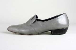 Vintage Santo Triana Made in Spain Gray Leather Loafer Shoes 10 D 