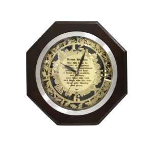  Octagonal Clock with English Home Blessing, Jerusalem and 