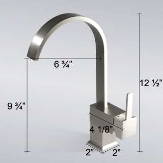 12 1/2 Swivel Kitchen Sink Faucet Brushed Nickel Hot & Cold Water 