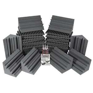 Kit 24  2x2x2 Wedge Panels Charcoal; 8  LENRD Bass Traps 