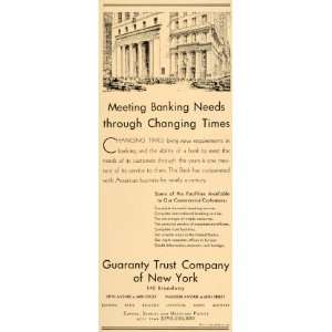  1931 Ad Guaranty Trust New York Bank 104 Broadway 