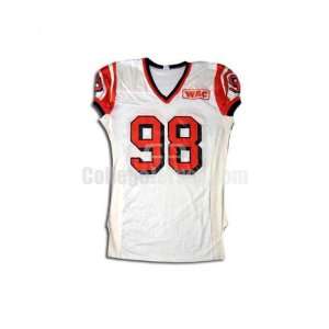  White No. 98 Game Used UTEP Russell Football Jersey (SIZE 