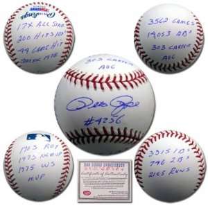   Reds Hand Signed Rawlings MLB Baseball with Stat Ball Inscription