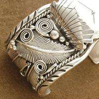 Native American Navajo .925 Sterling Silver Womens Mens Cuff Watch 