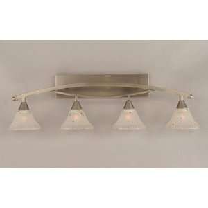 Toltec Lighting 174 751 Bow 4 Light Bathroom Bar with Frosted Crystal 