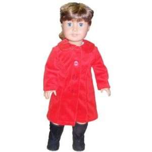  Red velour coat for dolls Toys & Games