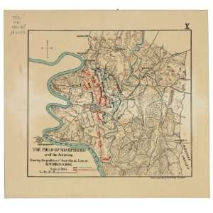  Civil War Map The field of Sharpsburg or of the Antietam 