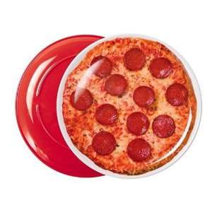  Melamine Pizza Plate   Pepperoni & Cheese / Red