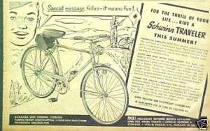 1953 Schwinn Traveler Bike Kids 3 Speed Bicycle AD  
