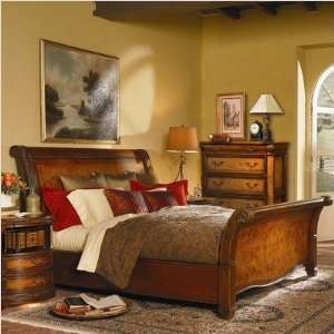  Bundle 69 Sonoma Sleigh Bed in Distressed Cherry (5 Pieces 