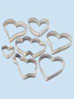 Wilton Valentines Metal Heart Cookie Cutter Set 7 pc crinkled edge 