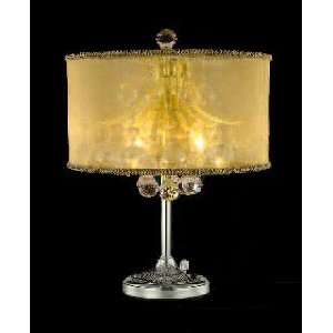 Toureg Collection 3 Light 19 Chrome Crystal Table Lamp with Gold Drum 