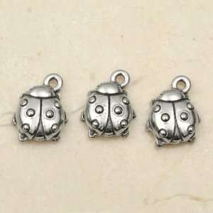   LADYBUG Sterling Silver Plated Pewter Charms (3) Arts, Crafts