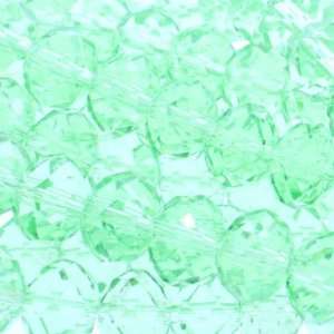 Glass Green  Rondell faceted   10mm Height, 12mm Width, Sold By 12 