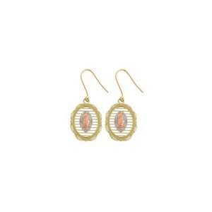  ZALES Our Lady of Guadalupe Drop Earrings in 14K Tri Tone 