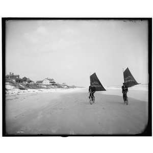  Sailing bicycles on the beach,Ormond,Fla.