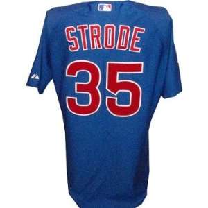 Lester Strode #35 Chicago Cubs 2010 Opening Day Game Used Road Jersey 