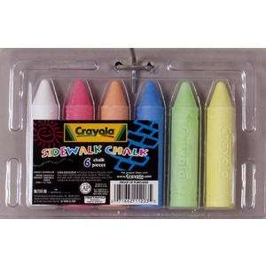   Crayola Crayon Shaped Sidewalk Chalk Pack of 6 Toys & Games