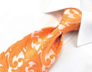   Handmade Jacquard Woven Silk Orange Color Neck Tie B08 036TE89  