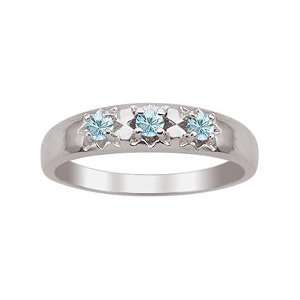  Elongated Blue Topaz Birthstone Ring Jewelry