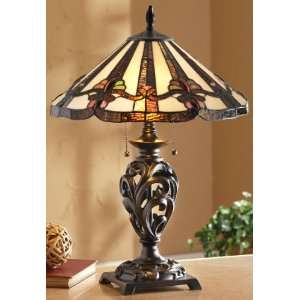  Quoizel Tiffany   style Scroll Base Table Lamp