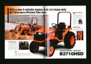 Kubota B2710 Diesel Tractor Brochure B2710HSD 1999 nrmt  
